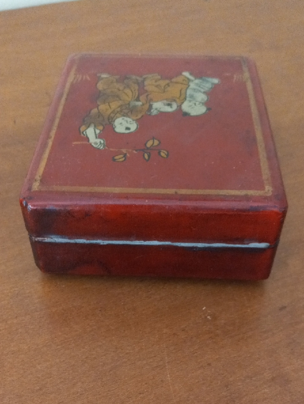 Handpainted Chinese Rosewood Trinket Box - Picture 5 of 8